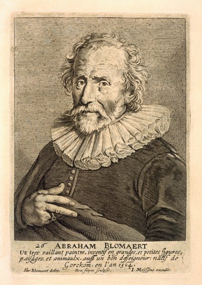 Portret van Abraham Bloemaert, gegraveerd door Johannes Meyssens door Hendrick Bloemaert